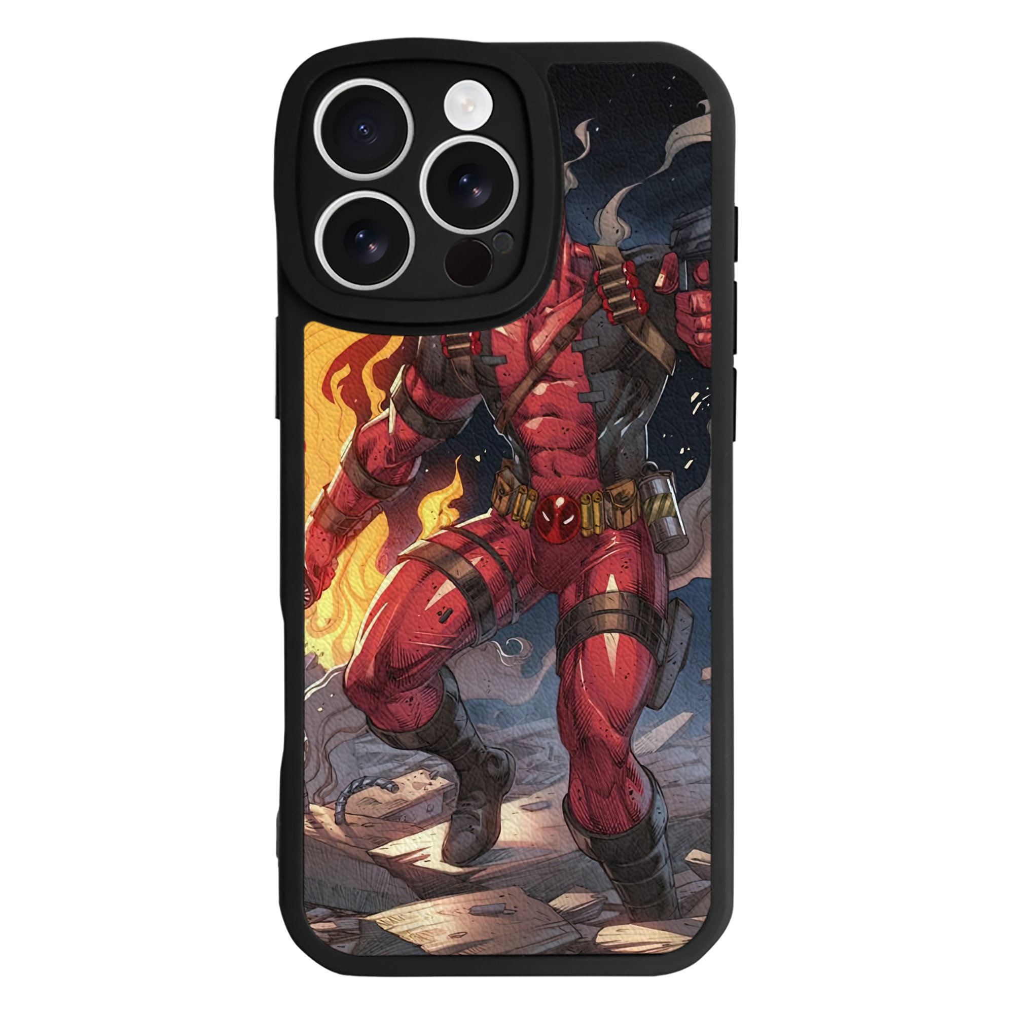 （画像用） Deadpool デッドプール 【iPhone 16シリーズ対応】シリコンスマホケース（レザー調） 材質：シリコン